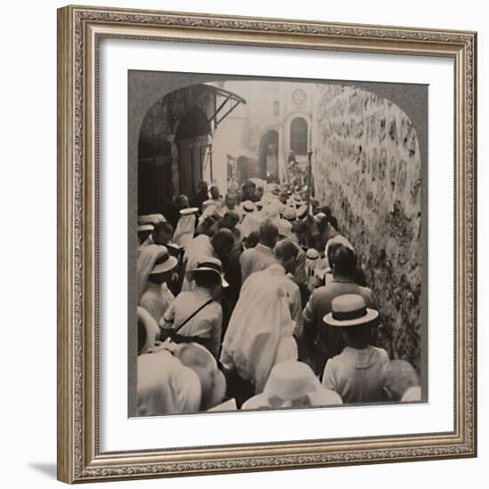 'The Via Dolorosa from the Tower of Antonio to the Church of the Holy Sepulchure', c1900-Unknown-Framed Photographic Print