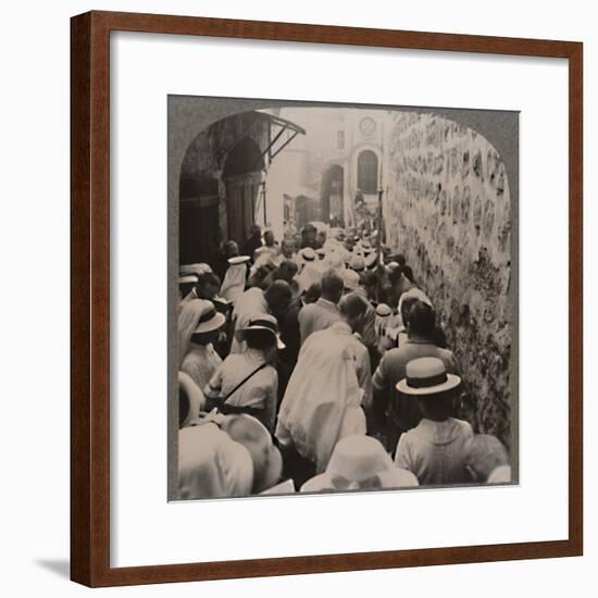 'The Via Dolorosa from the Tower of Antonio to the Church of the Holy Sepulchure', c1900-Unknown-Framed Photographic Print