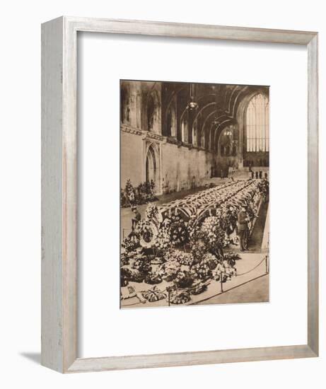 The victims of the R101 airship disaster lying in state in Westminster Hall, London, 1930 (1935)-Unknown-Framed Photographic Print