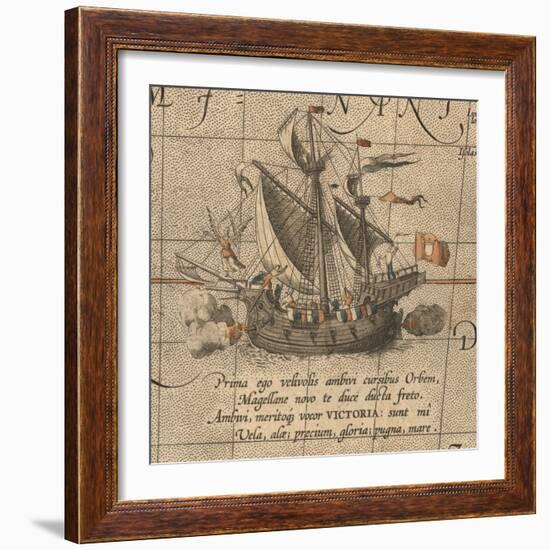 The Victoria, a Spanish Carrack, Ship of Ferdinand Magellan?S Armada De Molucca-Abraham Ortelius-Framed Giclee Print