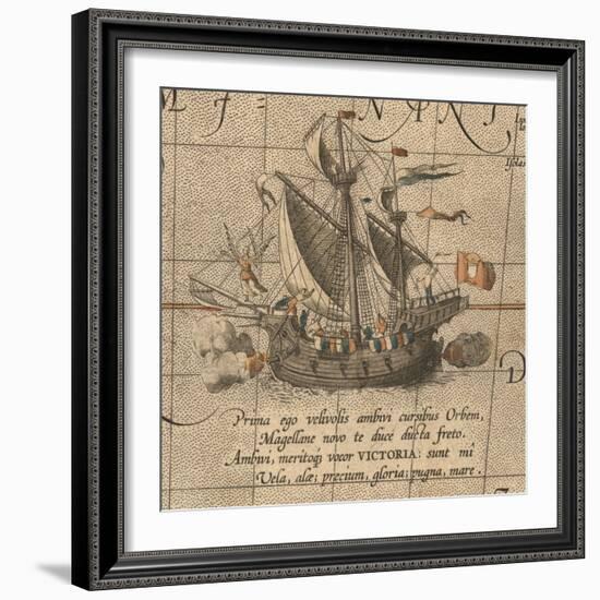 The Victoria, a Spanish Carrack, Ship of Ferdinand Magellan?S Armada De Molucca-Abraham Ortelius-Framed Giclee Print