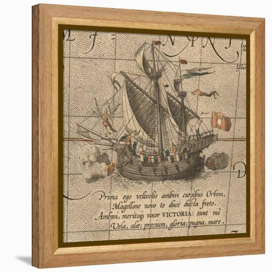 The Victoria, a Spanish Carrack, Ship of Ferdinand Magellan?S Armada De Molucca-Abraham Ortelius-Framed Premier Image Canvas