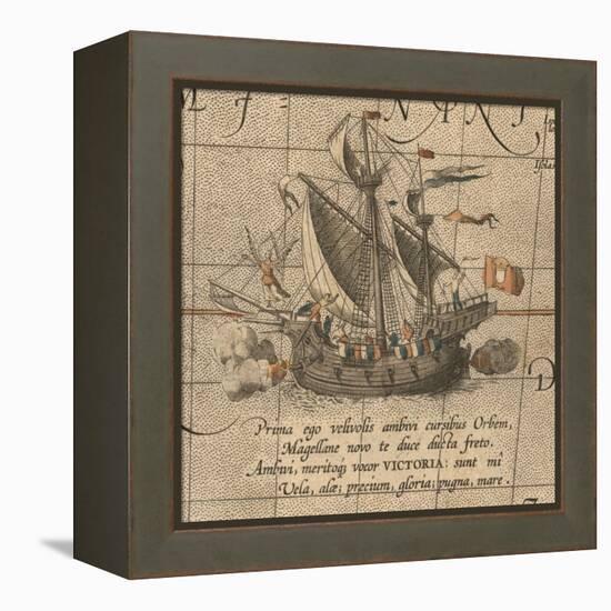 The Victoria, a Spanish Carrack, Ship of Ferdinand Magellan?S Armada De Molucca-Abraham Ortelius-Framed Premier Image Canvas