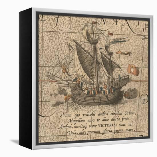 The Victoria, a Spanish Carrack, Ship of Ferdinand Magellan?S Armada De Molucca-Abraham Ortelius-Framed Premier Image Canvas