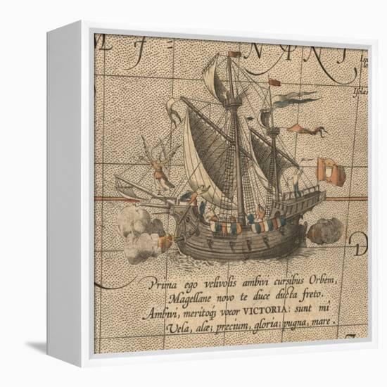 The Victoria, a Spanish Carrack, Ship of Ferdinand Magellan?S Armada De Molucca-Abraham Ortelius-Framed Premier Image Canvas