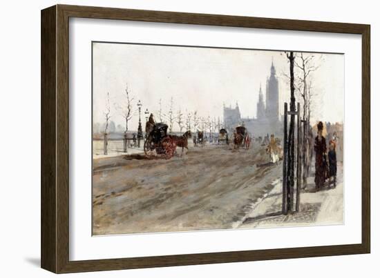 The Victoria Embankment, London, 1875-Giuseppe De Nittis-Framed Giclee Print