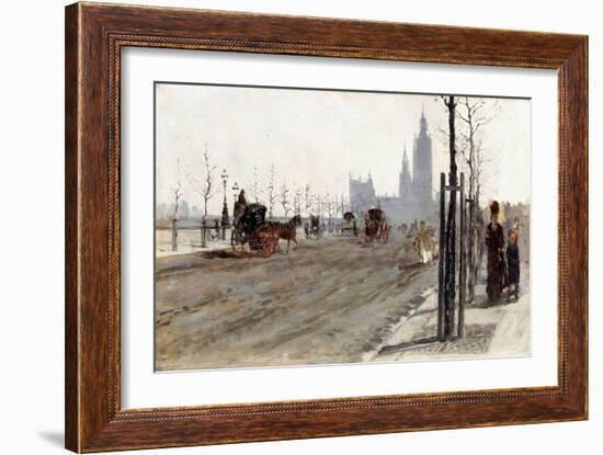 The Victoria Embankment, London, 1875-Giuseppe De Nittis-Framed Giclee Print