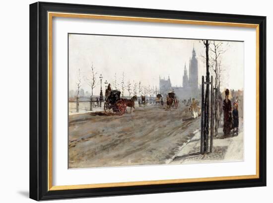 The Victoria Embankment, London, 1875-Giuseppe De Nittis-Framed Giclee Print