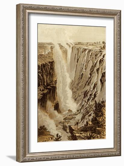 The Victoria Fall, Zambesi, from the East End of the Chasm-Thomas Baines-Framed Giclee Print