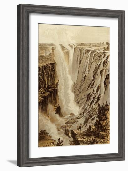 The Victoria Fall, Zambesi, from the East End of the Chasm-Thomas Baines-Framed Giclee Print