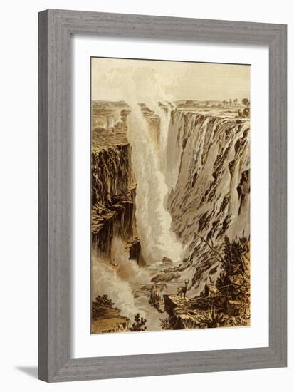 The Victoria Fall, Zambesi, from the East End of the Chasm-Thomas Baines-Framed Giclee Print