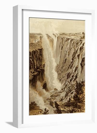 The Victoria Fall, Zambesi, from the East End of the Chasm-Thomas Baines-Framed Giclee Print