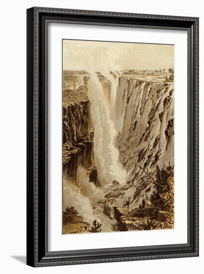 The Victoria Fall, Zambesi, from the East End of the Chasm-Thomas Baines-Framed Giclee Print