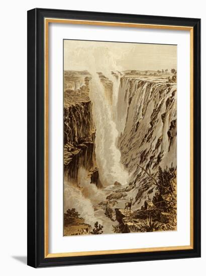 The Victoria Fall, Zambesi, from the East End of the Chasm-Thomas Baines-Framed Giclee Print