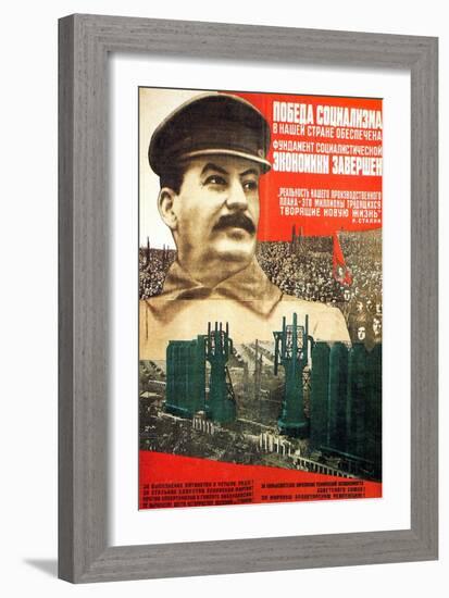 The Victory of Socialism in the USSR Is Guaranteed, Poster, 1932-Gustav Klutsis-Framed Giclee Print