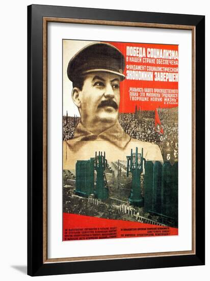 The Victory of Socialism in the USSR Is Guaranteed, Poster, 1932-Gustav Klutsis-Framed Giclee Print