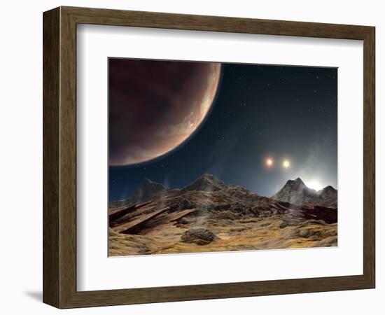 The View from a Hypothetical Moon in Orbit-Stocktrek Images-Framed Photographic Print