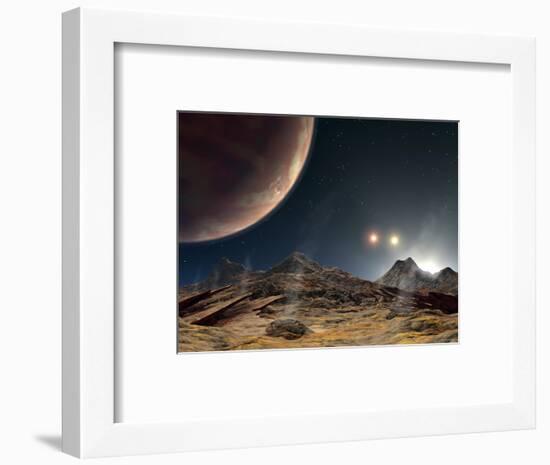 The View from a Hypothetical Moon in Orbit-Stocktrek Images-Framed Photographic Print