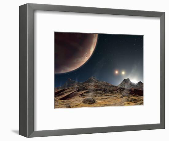 The View from a Hypothetical Moon in Orbit-Stocktrek Images-Framed Photographic Print