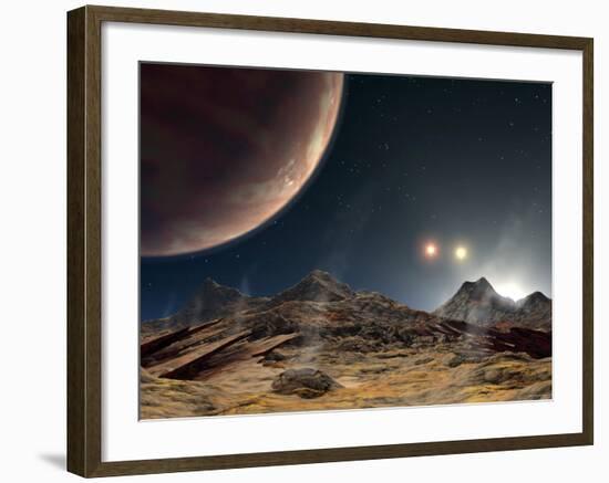 The View from a Hypothetical Moon in Orbit-Stocktrek Images-Framed Photographic Print