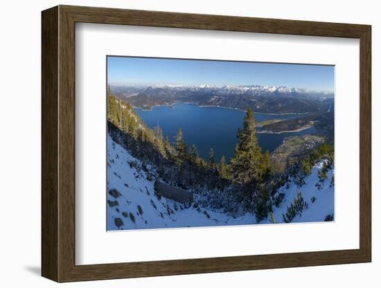 The view from Mt. Fahrenberg-Kopf towards lake Walchensee and Karwendel, Germany-Martin Zwick-Framed Photographic Print