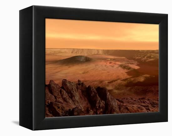 The View from the Rim of the Caldera of Olympus Mons on Mars-Stocktrek Images-Framed Premier Image Canvas