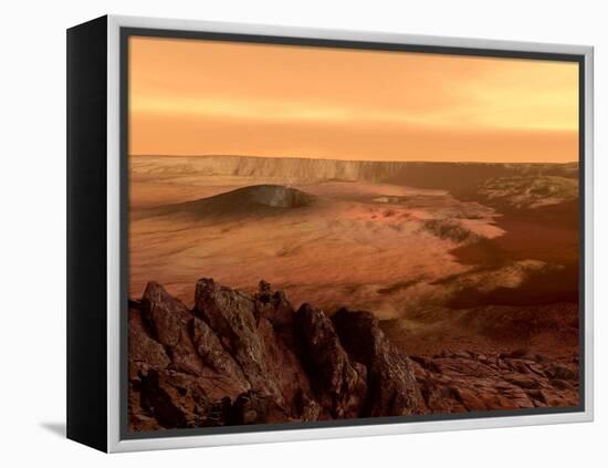 The View from the Rim of the Caldera of Olympus Mons on Mars-Stocktrek Images-Framed Premier Image Canvas
