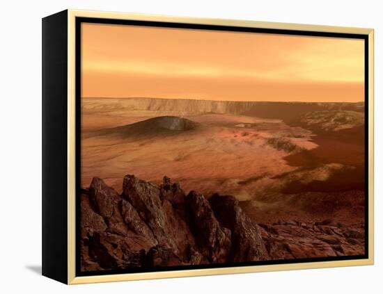 The View from the Rim of the Caldera of Olympus Mons on Mars-Stocktrek Images-Framed Premier Image Canvas