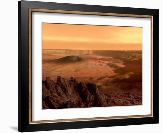 The View from the Rim of the Caldera of Olympus Mons on Mars-Stocktrek Images-Framed Photographic Print