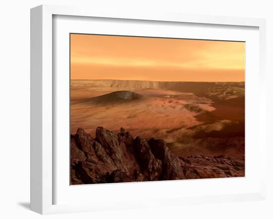 The View from the Rim of the Caldera of Olympus Mons on Mars-Stocktrek Images-Framed Photographic Print