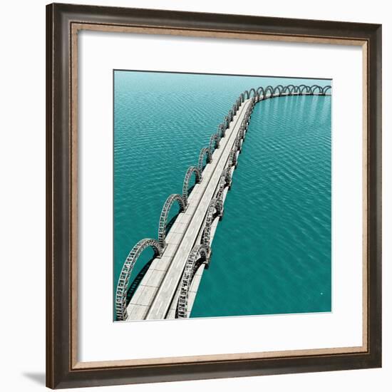 The View of Old Bridge for Adv or Others Purpose Use-NH-Framed Premium Giclee Print