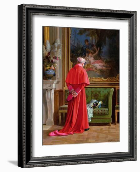 The View (Oil on Canvas)-Jean or Jehan Georges Vibert-Framed Giclee Print