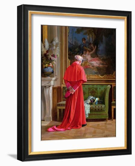 The View (Oil on Canvas)-Jean or Jehan Georges Vibert-Framed Giclee Print