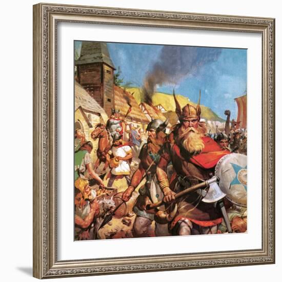 The Vikings: the Sea-Warriors-English School-Framed Giclee Print