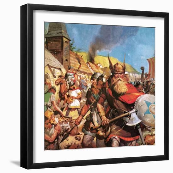 The Vikings: the Sea-Warriors-English School-Framed Giclee Print