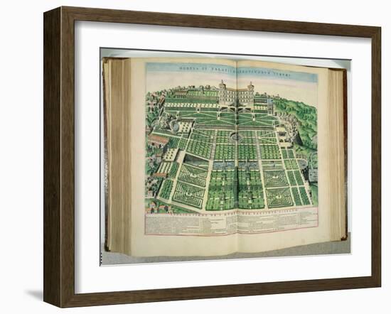 The Villa D'Este Palace and Gardens, Tivoli, from "Theatrum Civitatum", 1663-Joan Blaeu-Framed Giclee Print