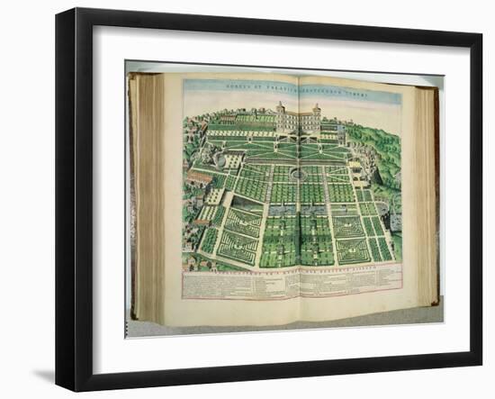 The Villa D'Este Palace and Gardens, Tivoli, from "Theatrum Civitatum", 1663-Joan Blaeu-Framed Giclee Print