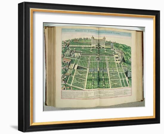 The Villa D'Este Palace and Gardens, Tivoli, from "Theatrum Civitatum", 1663-Joan Blaeu-Framed Giclee Print