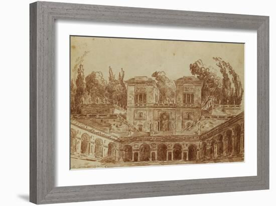 The Villa Farnese, Rome-Hubert Robert-Framed Giclee Print