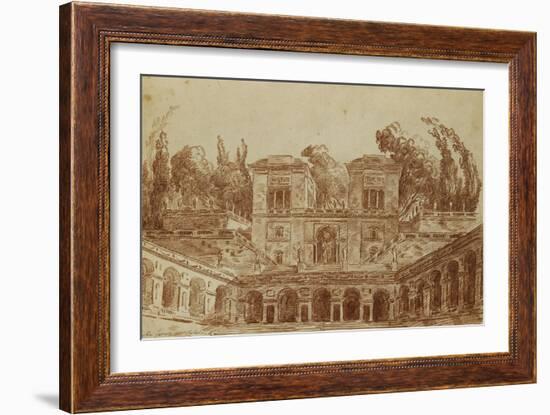 The Villa Farnese, Rome-Hubert Robert-Framed Giclee Print