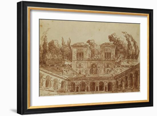 The Villa Farnese, Rome-Hubert Robert-Framed Giclee Print