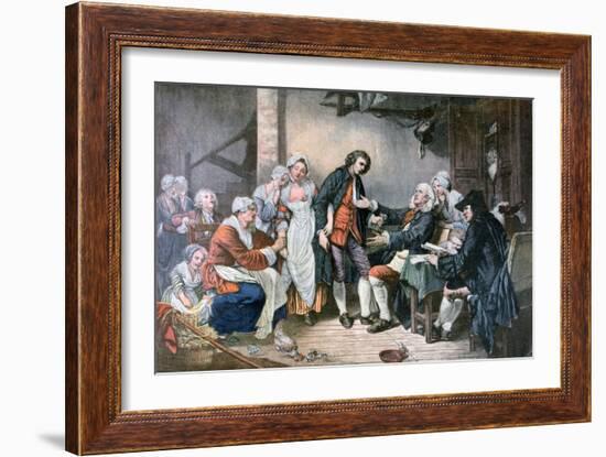 The Village Betrothal, 1892-Jean-Baptiste Greuze-Framed Giclee Print