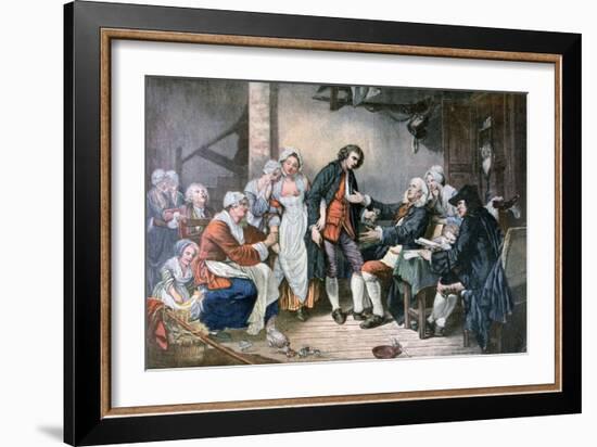 The Village Betrothal, 1892-Jean-Baptiste Greuze-Framed Giclee Print