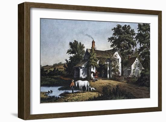 The Village Blacksmith-Currier & Ives-Framed Giclee Print