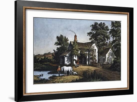 The Village Blacksmith-Currier & Ives-Framed Giclee Print