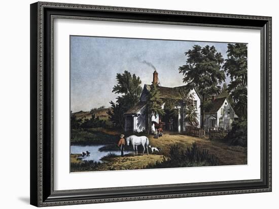 The Village Blacksmith-Currier & Ives-Framed Giclee Print