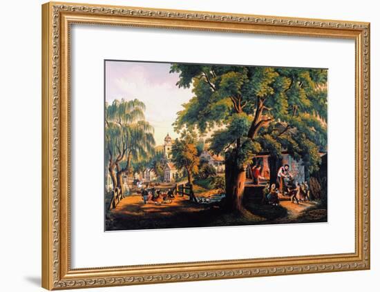 The Village Blacksmith-Currier & Ives-Framed Giclee Print