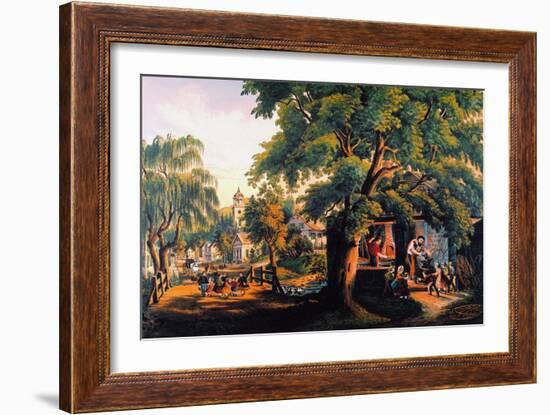 The Village Blacksmith-Currier & Ives-Framed Giclee Print