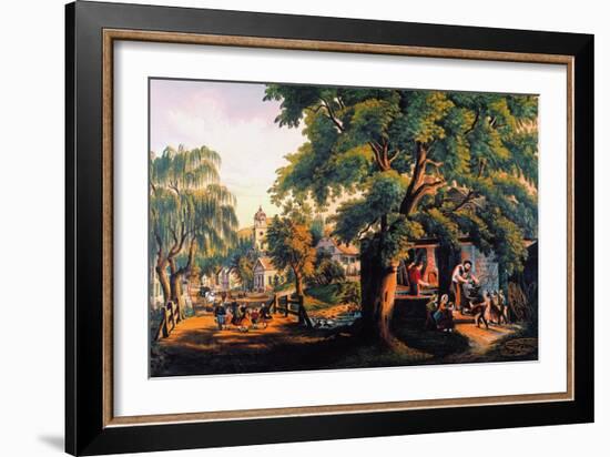 The Village Blacksmith-Currier & Ives-Framed Giclee Print