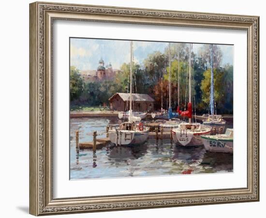 The Village Dock-Furtesen-Framed Art Print